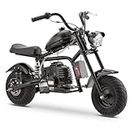 HOVER HEART Gas Mini Chopper Bike, DB003 Model 49.4 CC 2-Stroke Dirt Bike with Big Headlight, Rear Shock Absorber, Metal Frame, Disc Brakes, Max Load 165Lbs, Up to 20Mph, EPA Approved (Black)