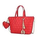 MKF Collection Crossbody Bag for Women, & Coin Pouch – PU Leather Top-Handle Satchel Shoulder Handbag, Samara Red, Medium