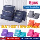 6X Storage Bags Packing Cubes Luggage Organiser Travel Compression Suitcase Set