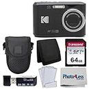 Kodak PIXPRO FZ45 Digital Camera Bundle with Black Point & Shoot Camera Case + Transcend 64GB SD Memory Card + Tri-fold Memory Card Wallet + Hi-Speed SD USB Card Reader + More!… (Black)
