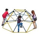 GYMAX Dome Climber, Kids Climbing Set with Convenient Grip, Outdoor Indoor Children Climbing Frame for 3-10 Years Old Boys Girls (6FT, Yellow+Blue)