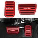 XITER 2pcs Aluminium Alloy Brake and Accelerator Pedal Covers Non-Slip Gas Brake Foot Pedal Pads for Honda Pilot 2016 2017 2018 2019 2020 2021 2022 Interior Accessories(Red)