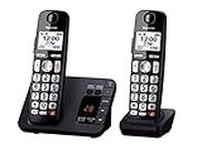 Panasonic KX-TGE822EB Digital Cordless Phone About 40 Minutes Answering Machine with Nuisance Call Block and Dedicated Key, Amplified Sound Double