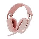 Logitech Zone Vibe 100 Lightweight Wireless Over-Ear Headphones with Noise-Cancelling Microphone, Advanced Multipoint Bluetooth Headset, Works with Teams, Google Meet, Zoom, Mac/PC - Pink