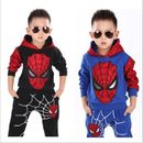 2PCS Kids Boys Spiderman Outfits Coat Tops+Pants Casual Cotton Cartoon Clothing