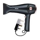 Beurer Style Pro HC55 Hair Dryer With Cable Rewind, 2000-Watt Hair Dryer With Integrated Ion Function, Slim Nozzle Attachment & Volume Diffuser Attachment, 3 Heat Settings, 2 Speed Settings- Black