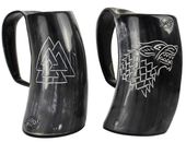 Medieval Drinking Viking Horn Tankard OX Horn Mugs Game of Thrones Party Gift AU