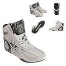 Otomix Ninja Warrior Gym Workout Boxing Shoes, Mens High-top, Flat Bottom Professional Olympic Boots for Weightlifting, Bodybuilding, Deadlift, Wrestling, Powerlifting Shoe, Various Sizes and Colours,