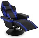 Gaming Chairs for Adults-PU Leather Video Gaming Chair with Height Adjustable ，Ergonomic Gaming Recliner Chair with Speakers, Headrest, Lumbar Support, Adjustable Backrest and Footrest (Blue)