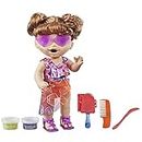 Baby Alive Sunshine Snacks Doll, Mange et fait , poupée de jeu d'eau sur le thème de l'été, moule à glace, jouet pour enfants à partir de 3 ans, cheveux bruns F1681
