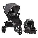 Evenflo Folio3 Stroll & Jog Travel System with LiteMax 35 Infant Car Seat (Avenue Gray)