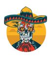 Sugar Skull with Mexican Hat Sticker