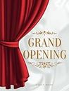 Grand Opening Elegant Guest Book with Red Theater Velvet Drape: Ribbon Cutting Ceremony | Collect Guest Signatures on Your Special Day