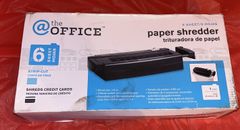 NEW! The Office 6 Sheet Strip Cut Paper Shredder , Credit Cards, Extendable Arm