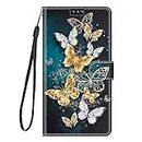 Dkandy for Samsung Galaxy Note 10 Plus Printed PU Leather Magnetic Wallet Case Flip Cover for Samsung Galaxy Note 10 Plus (Green Butterfly Print)