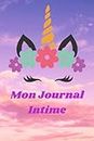 Journal intime filles licorne: joli carnet format A5 185 pages taille 6 x 9 pouces