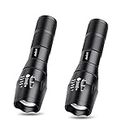 AuKvi TC1200 Tactical Flashlight 3000 Lumens Zoomable 5 Modes for Hurricane Camping Hiking etc (2-Pack)
