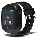Turet Smart Watch for Kids- GPS Kids Smart Watch - Silicone Kids' Smartwatch for Boys and Girls with Panic Button, Long Battery, Camera, GPS Tracker, Voice Chat, Message (Black)