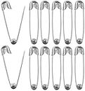 ayushicreationa Metal Ball Safety Pins Saree Pins Durable Strong for Art Craft Sewing Jewelry Making Home Office Use for Women Multi-purpose 12 pcs (Silver)