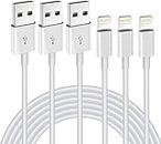 iPhone Charger Cable 3Pack 6FT/1.8M MFi Certified Lightning Cable Compatible with iPhone 14 13 12 11 XS XR X Pro Max Mini 8 7 6S 6 Plus 5S SE iPad iPod AirPods