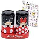 Mickey and Minnie Salt and Pepper Shakers - Disney Kitchen Accessories Bundle with Mickey and Minnie Salt and Pepper Shakers Plus Stickers | Mickey and Minnie Collectibles