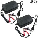 2Pcs Automobile Battery Charger Maintainer 12V Trickle Rv for Motorcycle Truck,