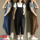 Women Strappy Loose Dungarees Jumpsuit Oversized Romper Baggy Overalls Ladies UK