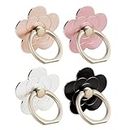 4pcs Cell Phone Ring Holder Kickstand Cellphone Flower Finger Ring Grips Stand 360° Rotation 180° Flip Metal Universal Accessories Compatible with Smartphone, Mobile Phones, Phone case