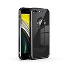 V-TAN Electroplated Logo View | Slim Shockproof | Soft TPU | Anti-Yellow Back Case Cover Compatible with iPhone 7 Plus/iPhone 8 Plus (Black)