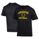 Men's Champion Black Oregon Ducks Primary Team Logo Icon Softball Powerblend T-Shirt