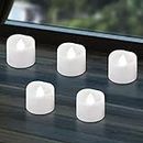 SingTok 12 Pack White Flickering Timer Tea Lights Battery Operated, Flameless Votive LED Tealight Candle Electric Fake Candle Bulk for Halloween Decor
