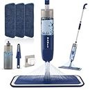 Mcrofiber Spray Mop for Floor Cleaning Wet Dry 360 Degree Spin Dust Home Kitchen Hardwood Floor Flat Mops with 500MLRefillable Bottle Include 3 Microfiber Reusable Pads 1 Scrubber and 1 Mop Holder