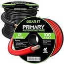 GearIT 12 Gauge Wire (100ft Each - Black/Red) Copper Clad Aluminum CCA - Primary Automotive Power/Ground for Battery Cable, Car Audio, Trailer Harness, Electrical - 200 Feet Total 12ga AWG Wire