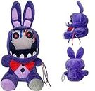 FNAF Withered Purple Bunny Plush Toys, 8 in FNAF Security Breach Bonnie Doll, Five Nights At Game Collectible Toys for Kids Fans (Withered Purple Bunny)
