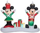Gemmy Airblown Inflatable Inflatable Mickey Mouse and Minnie Mouse as Toy Soldiers, 4.5 ft Tall