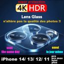 Verre Camera Lens iPhone 15, 14, 13, 12 Pro Case Film Protector Glass Rear Cover