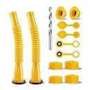 Gas Can Spout Replacement, Anti-Spill Gas Can Nozzle Replacement, 2-Kit Gas Can Spouts No Leaky, Upgraded Replacement Gas Can Spout with Flexible Nozzle, Gas Can Vent, Fit for Most 1/2/5/10 Gal Can