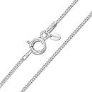 Amberta 925 Sterling Silver 1.1 mm Curb Chain Necklace Length 18" inch / 45 cm