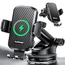 CHGeek Wireless Car Charger with Phone Holder Mount, 15W Fast Charging Auto Clamping Phone Holders for You Car Windshield Dashboard Air Vent Accessories for iPhone, Samsung Galaxy, Google, etc
