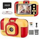 SUZIYO Kids Digital Camera, Children Selfie Video Camcorder 1080P Dual Lens 2.4 Inch HD, Best Christmas Electronic Gifts Toys for Age 3-10 Years Old Boys & Girls Toddlers (with 32G Micro SD Card, Red)