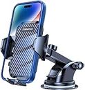 Car Phone Holder Mount, [Military-Grade Suction & Super Sturdy Base] Universal Phone Mount for Car Dashboard Windshield Air Vent Hands Free Car Phone Mount for iPhone Android All Smartphones