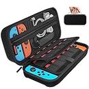 daydayup Switch Case Compatible with Nintendo Switch/Switch OLED - Carrying Case with 20 Game Cartridges, Protective Hard Shell Travel Case Pouch for Nintendo Switch Console & Accessories (Black)