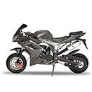 49cc 4-Stroke Pocket Rocket Motorcycle, Mini Motorcycle, Gas Pocket Motorbike with Front Rear Disc Brakes, Racing Max Speed 25MPH, Dual Headlights (Black)