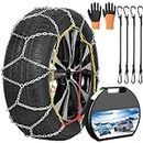 2 Packs Tire Chains Car Anti Slip Snow Chains for SUV/Truck/Car in Snow, Sand, Mud and Ice (KN130)