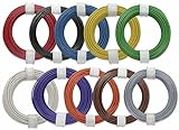 Donau Elektronik 118-MIX - Set di cavi flessibili singoli, 10 x 10 m, 0,14 mm², multicolore