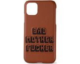 Marrón bordado Pulp Fiction Bad Mother Fu**er Leather iPhone 11 Case