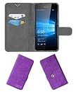 ACM Rotating Clip Flip Case Compatible with Microsoft Lumia 650 Dual Sim Mobile Cover Stand Orchid Purple