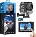 AKASO V50 Elite 4K60fps Touch Screen WiFi Action Camera Voice Control EIS 131 feet Waterproof Camera 8X Zoom Remote Control (with 64GB MicroSD Card)