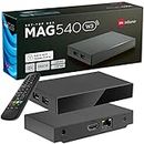 MAG 540w3 Original Linux 4K IPTV Set Top Box with Built-In DUAL WiFi 5G (802.11ac 2T2R) Internet TV IP Receiver HEVC 4K HDR MAG524w3 524 UHD UK Plug