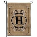 ANLEY Classic Monogram Letter H Garden Flag, Double Sided Family Last Name Initial Yard Flags - Personalized Welcome Home Decor - Weather Resistant & Double Stitched - 18 x 12.5 Inch